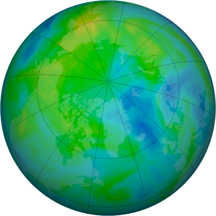 Arctic ozone map for 10 October 1998